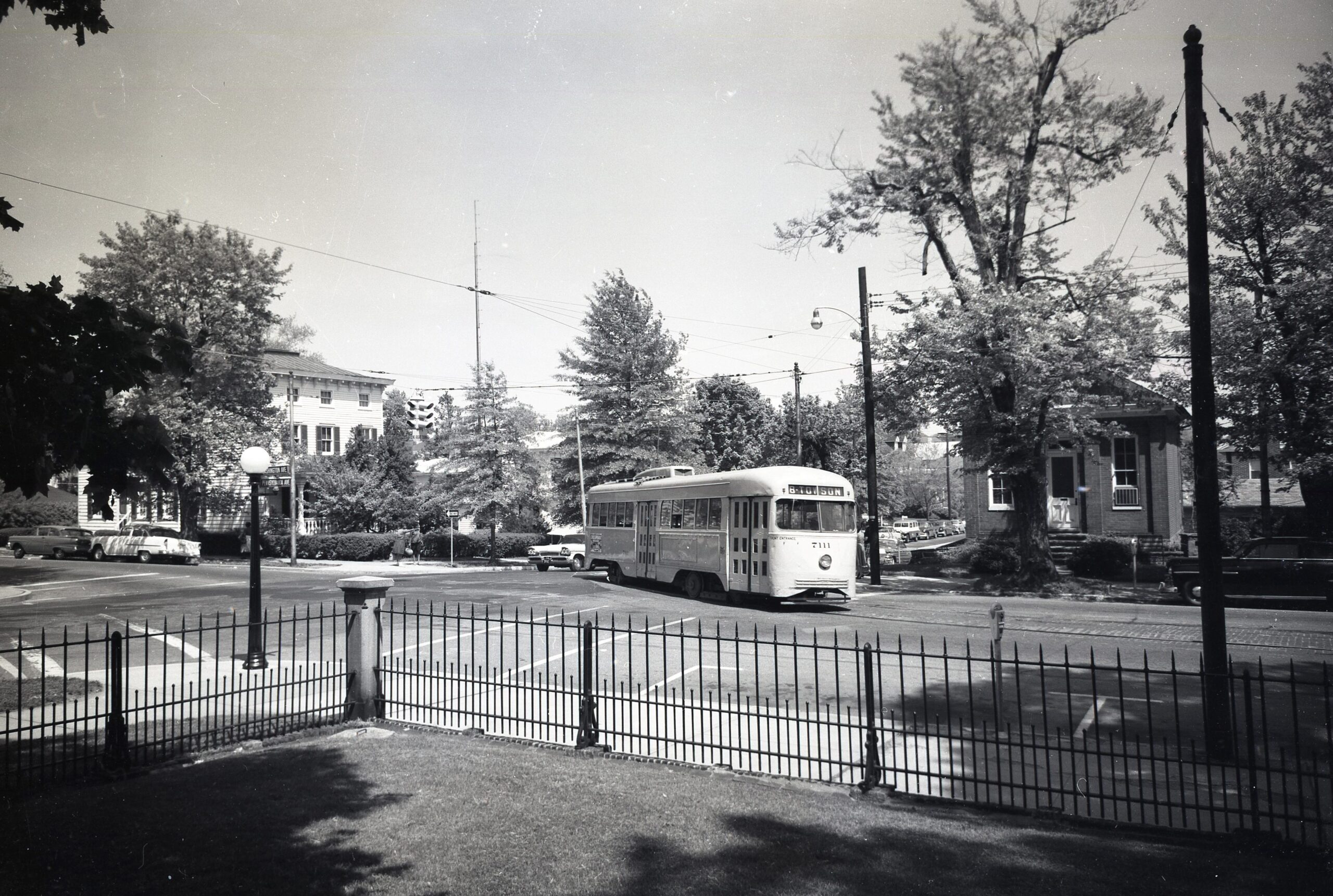 NRHS | Baltimore Transit | Towson, MD | PCC 7111 | Washington St | 1960 | Fiedling Lew Bowman