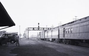 New York and Long Branch | Sea Girt, New Jersey | CRNJ FM H24-66 diesel-electric locomotive | Mail & Commuter Train | Station | Sea Girt Tower | 1956 | Fielding Lew Bowman