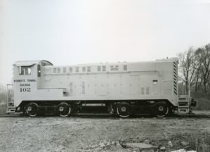 Wyandotte Terminal Railroad | Eddystone, Pennsylvania | V0660 #102 diesel-electric switcher locomotive | November 1945 | Baldwin Locomotive Works photograph | Elmer Kremkow collection
