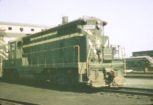 Central Railroad of New Jersey | Jersey City, NJ | Communipaw Engine Terminal | GP7 1524 | November 1969 | William Rosenberg photo