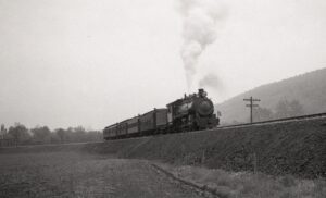 East Broad Top | Aughwick, Pennsylvania | Class 2-8-2 #14 Mikado steam locomotive | Special trip | May 19, 1940 | John Bowman, Jr. photo