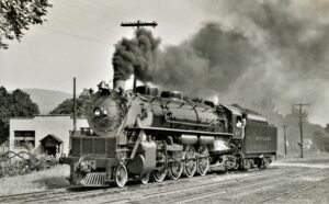Rutland Railroad | Wallingford, Vermont | Class 4-8-2 Mountain Class #93 steam locomotive | 1949 | Ted Keer photograph