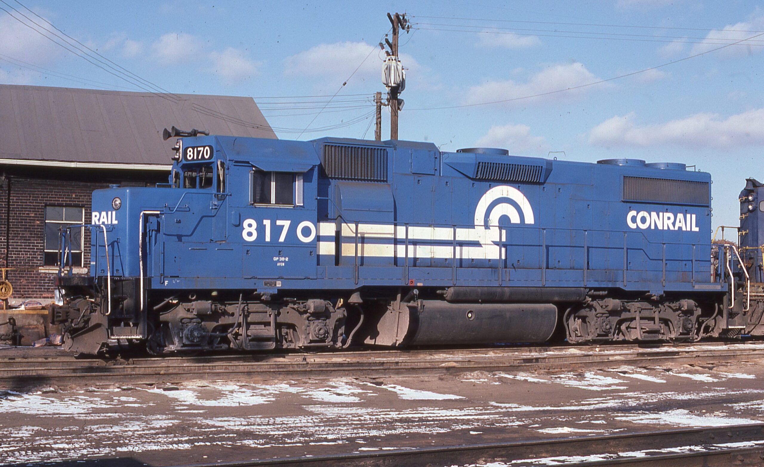 Conrail | EMD GP38-2 #8170 diesel-electric locomotive | Newark, N.J. | December 1977 | Robert J. Yanosey photo