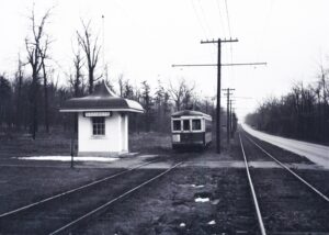 Altoona and Logan Valley Electric Railway | Altoona, Pennsylvania | Car 51 | Nazareth Station | March 1952 | Fielding Lew Bowman photo