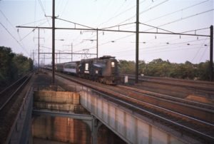 Amtrak | Rahway, New Jersey | GG1 #918 | Train 227 | October 3, 1973 | Richard Prince photograph