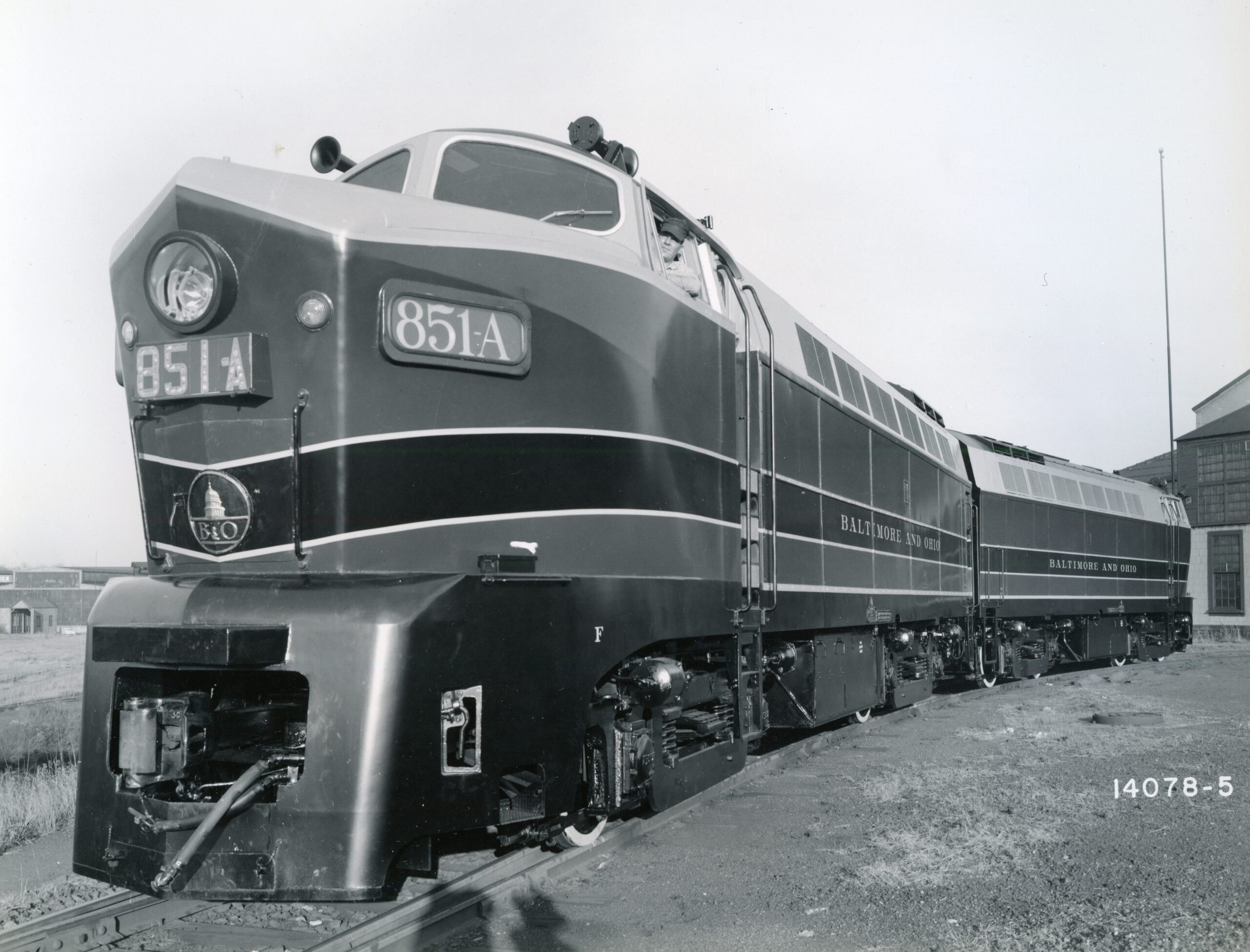 Baltimore and Ohio | Eddystone, Pa. | Baldwin class RF16A-A 851A-B diesel-electric locomotives | November 7, 1950 | Baldwin Locomotive Works | Elmer Kremkow Collection
