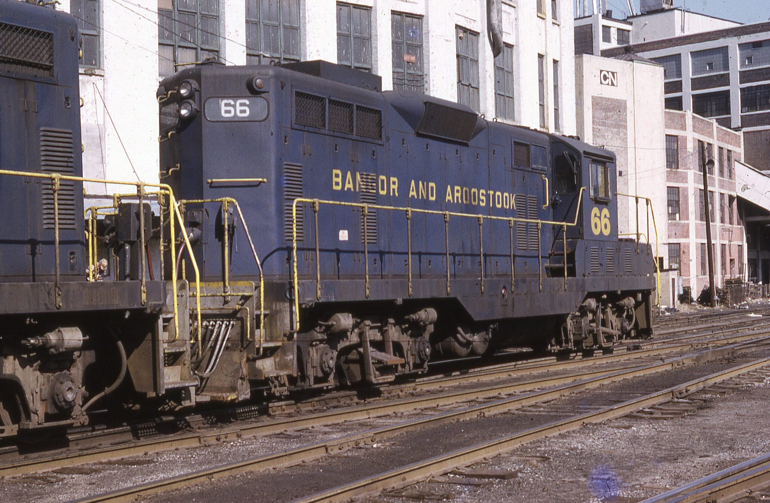 Bangor and Aroostook Railroad | Long Island City, New York | EMD GP7 66 diesel-electric locomotive  | February 10, 1975 | William Rosenberg photo