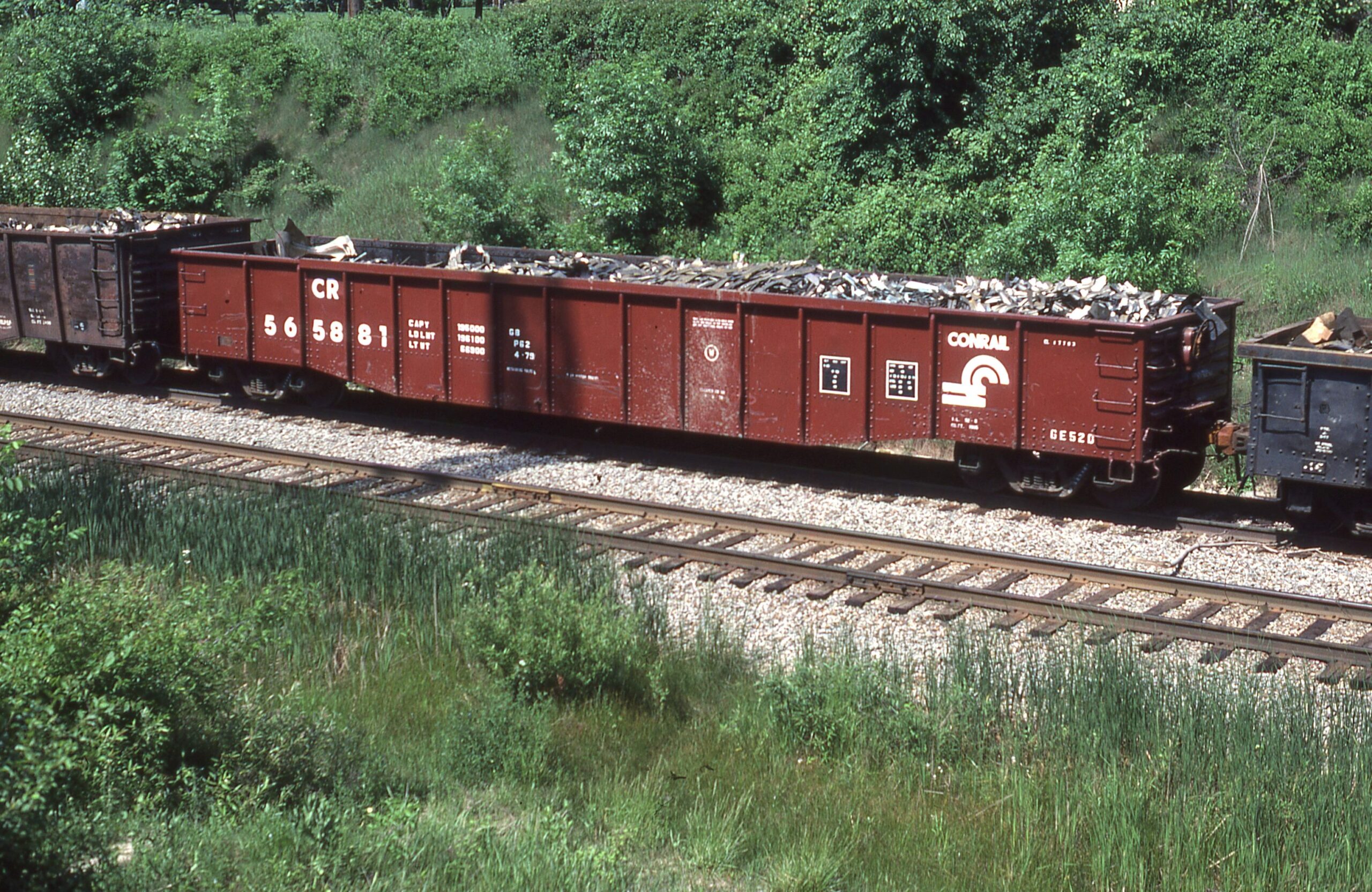 Conrail | Birmingham, Michigan | Gondola 565881 ex EL 17182 | June 8 1979 | Emery Gulash Photograph