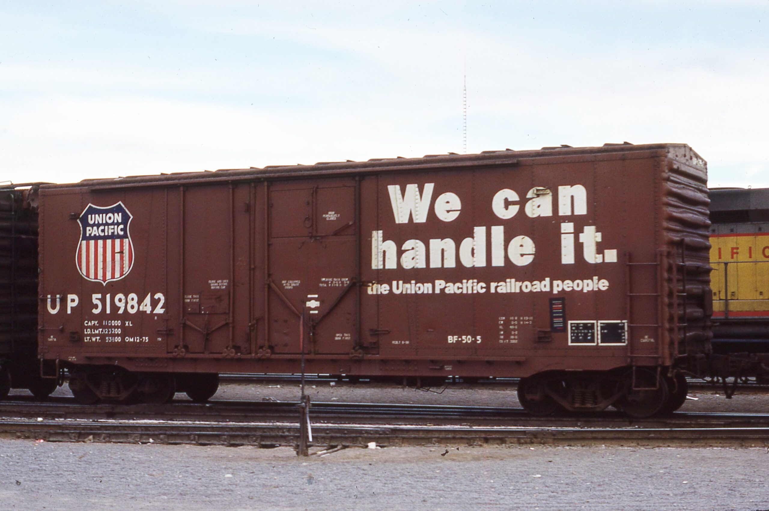 Union Pacific | Las Vegas, Nevada | Class BF-50-5 Box car 40 foot 6 inch, double plug door #UP19842 | December 14, 1977 | Steve Timko collection