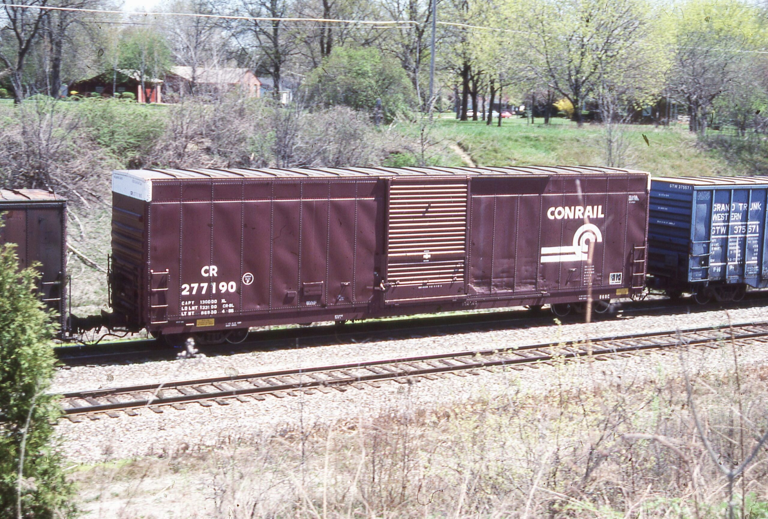 Conrail | Birmingham, Michigan | Auto parts box car class B60C #277190 | March 4, 1988 | Emery Gulash Photograph