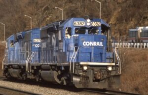 Conrail | Pittsburgh, Pennsylvania | SD40-2 6382 and 6376 helpers | February 20, 1997 | Dick Flock photo