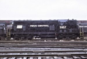 Penn Central | Altoona, Pa. | EMD GP7 5957 diesel-electric locomotive | PRR Class ERS-15s | February 22, 1969 | Dick Flock photo