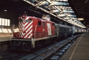 Central Railroad of New Jersey | Newark, New Jersey | EMD GP7 1529 diesel-electric locomotive | Commuter Train | Penn Station | November 1973 | James Crosby photograph