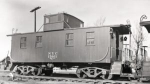 New York Central | Mattoon, Illinois | Wood sided caboose #17601 | November 30, 1953