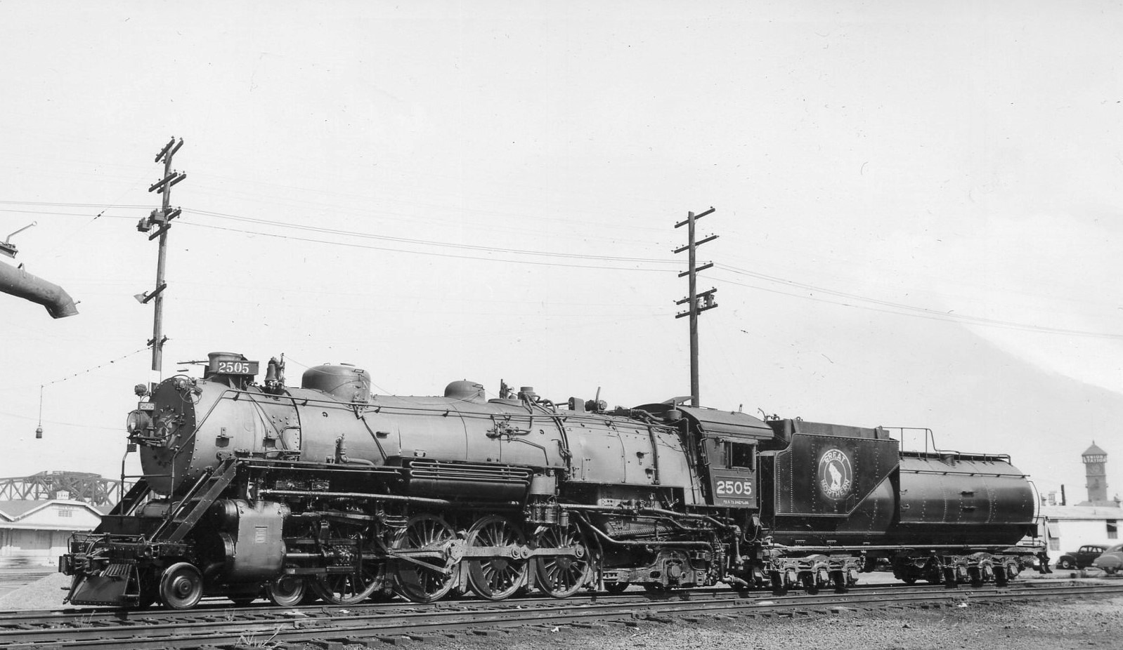 Great Northern | Portland, Oregon | Class 4-8-2 #2505 steam locomotive | August 1949 | Harold Vollrath photo | Elmer Kremkow collection