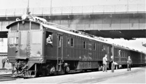 Baltimore and Ohio | Philadelphia, Pennsylvania | EMC EA #50 | Royal Blue | B&O Philadelphia Passenger Station |1937 | Elmer Kremkow collection