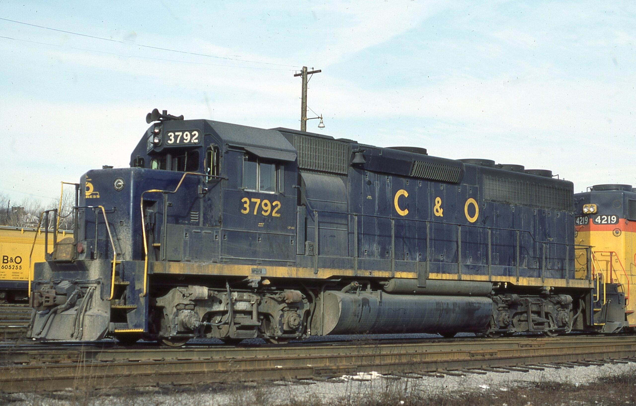 Chesapeake and Ohio | Connellsville, Pennsylvania | P40 # 3792 | December 19, 1976 | Daid Hamley photo