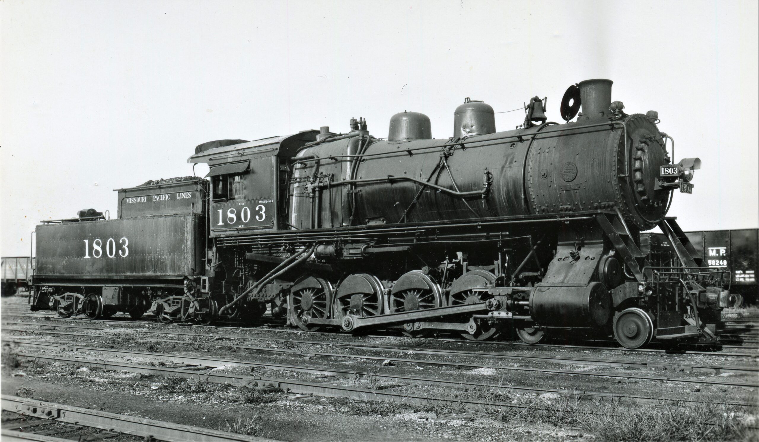 Missouri Pacific | Dupo, Illinois |  Class 4-8-0 #1803 steam locomotive | August 10, 1946 | C.W. Witbeck photo