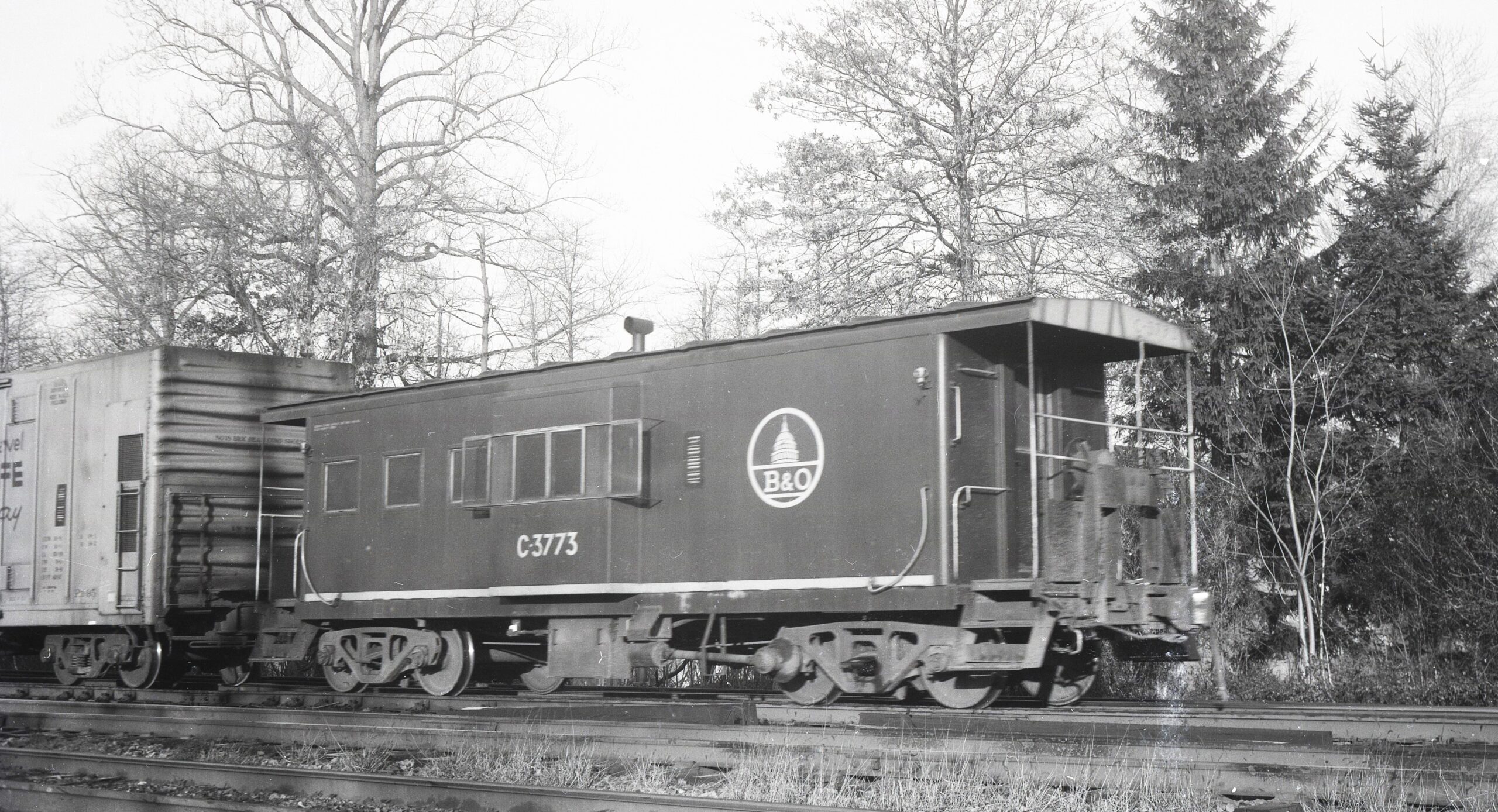 Baltimore and Ohio | Cranford, New Jersey | Caboose C-3773 | 1975 | H.B. Olsen photograph