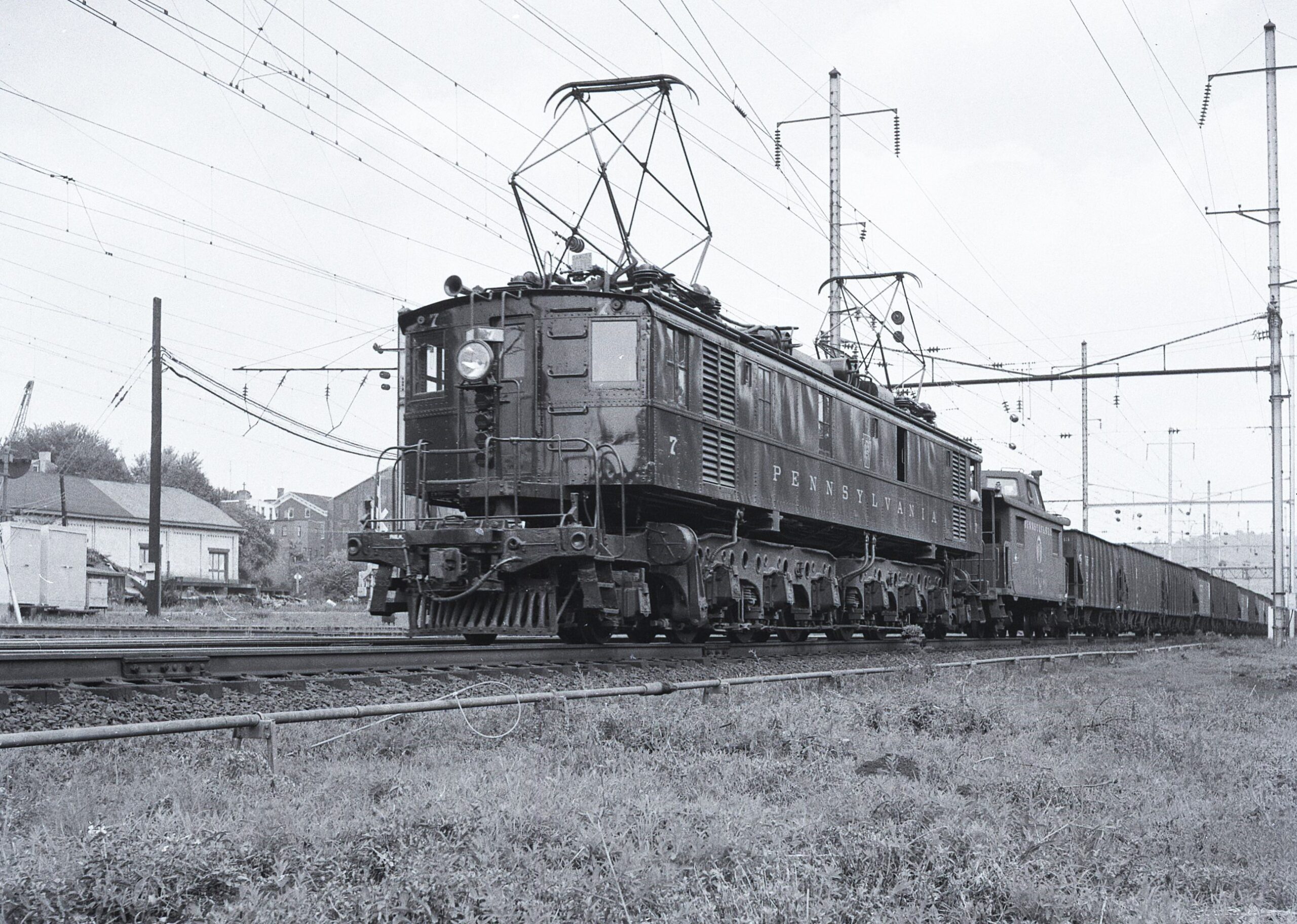 Pennsylvania Railroad | Columbia, Pennsylvania | GE FF-2 #7 electric-motor | July 14, 1957 | John Bowman Jr. photograph