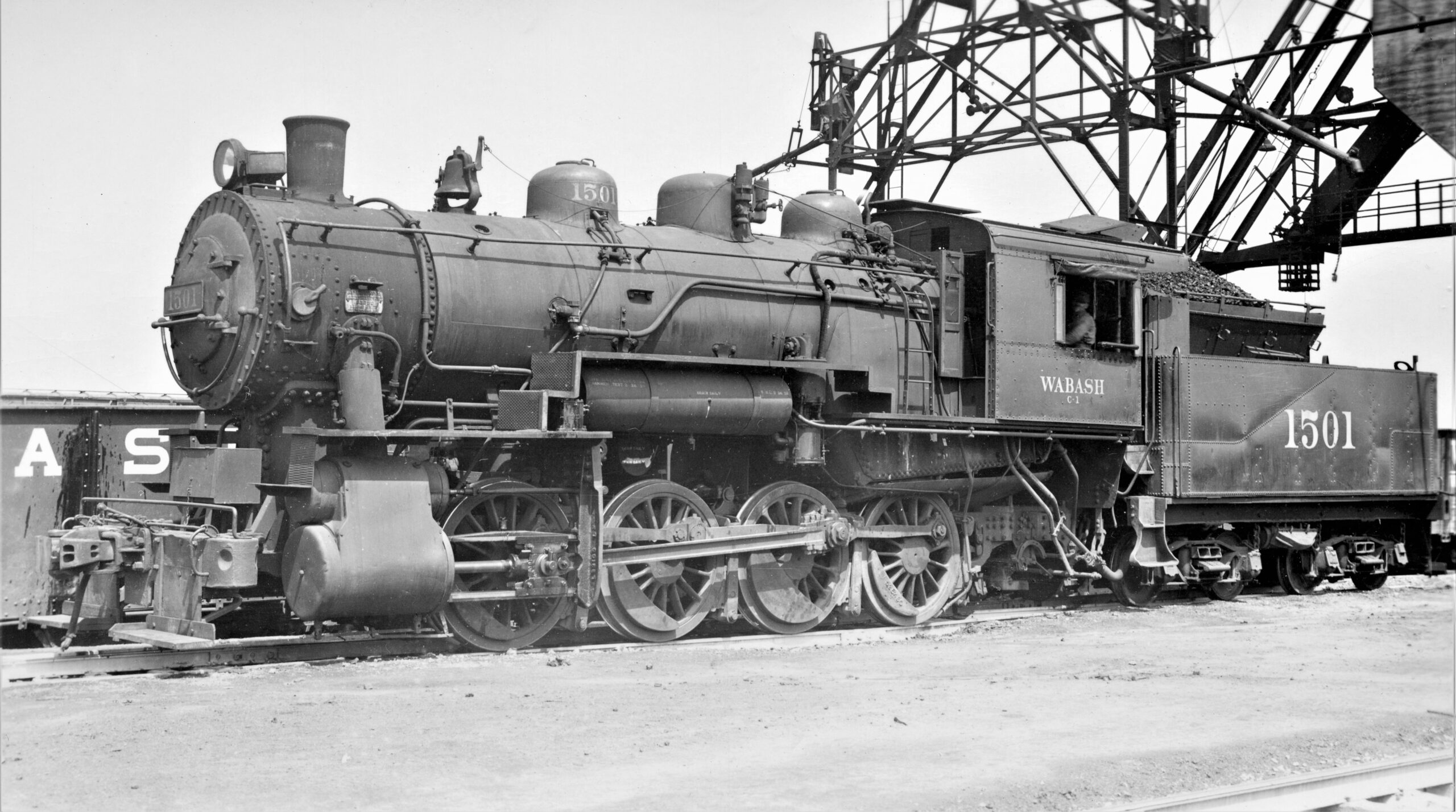 Wabash Railroad | Decatur, Illinois | C-1 class 0-8-0 #1501 | December 24,1938 | Robert P. Morris photograph | Elmer Kremkow Collection