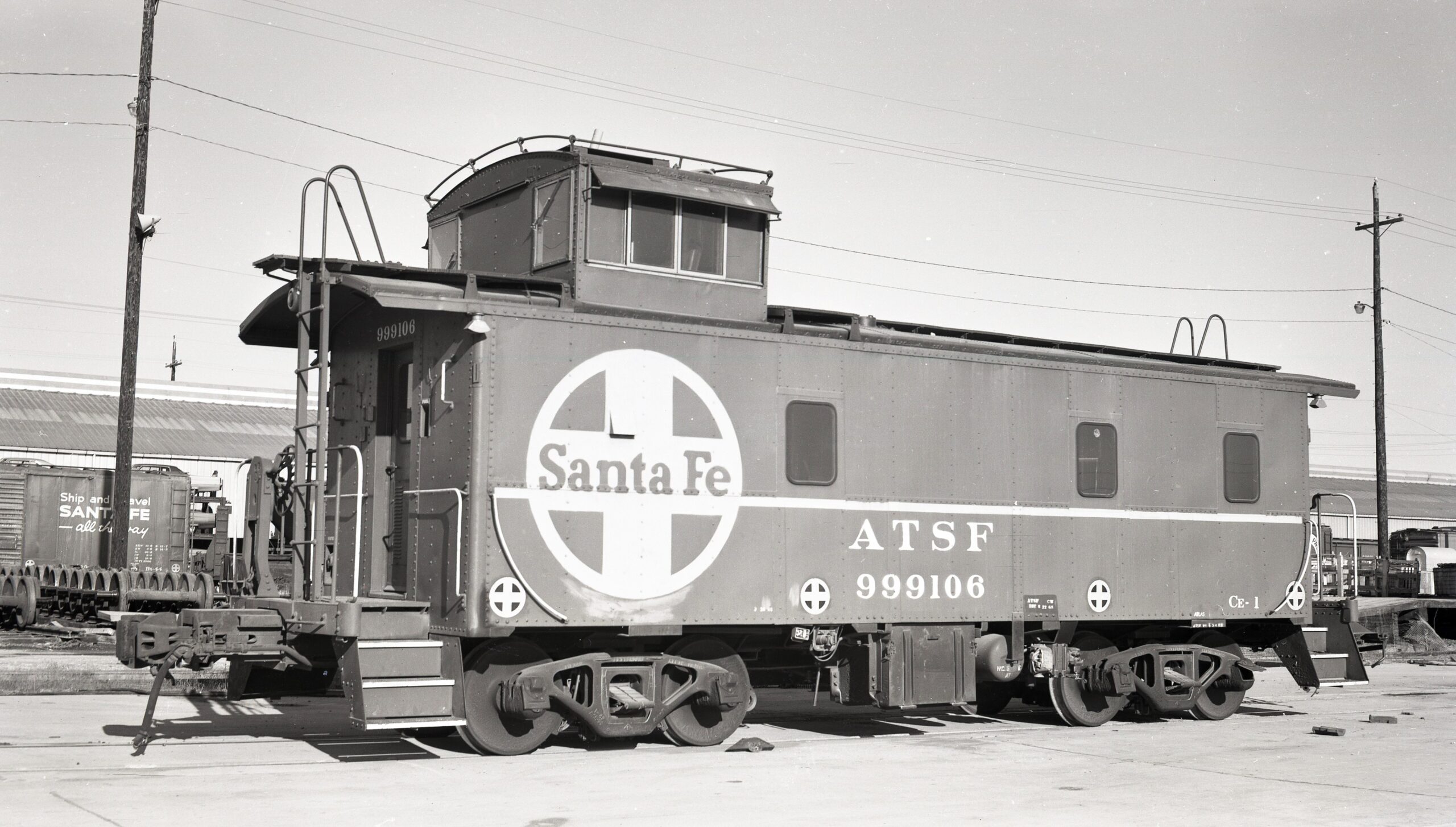 Atchison Topeka and Santa Fe Railway | Kansas City, Kansas | Caboose Ce-1 #999166 | December 7,1965 | H.B.Olsen Photo