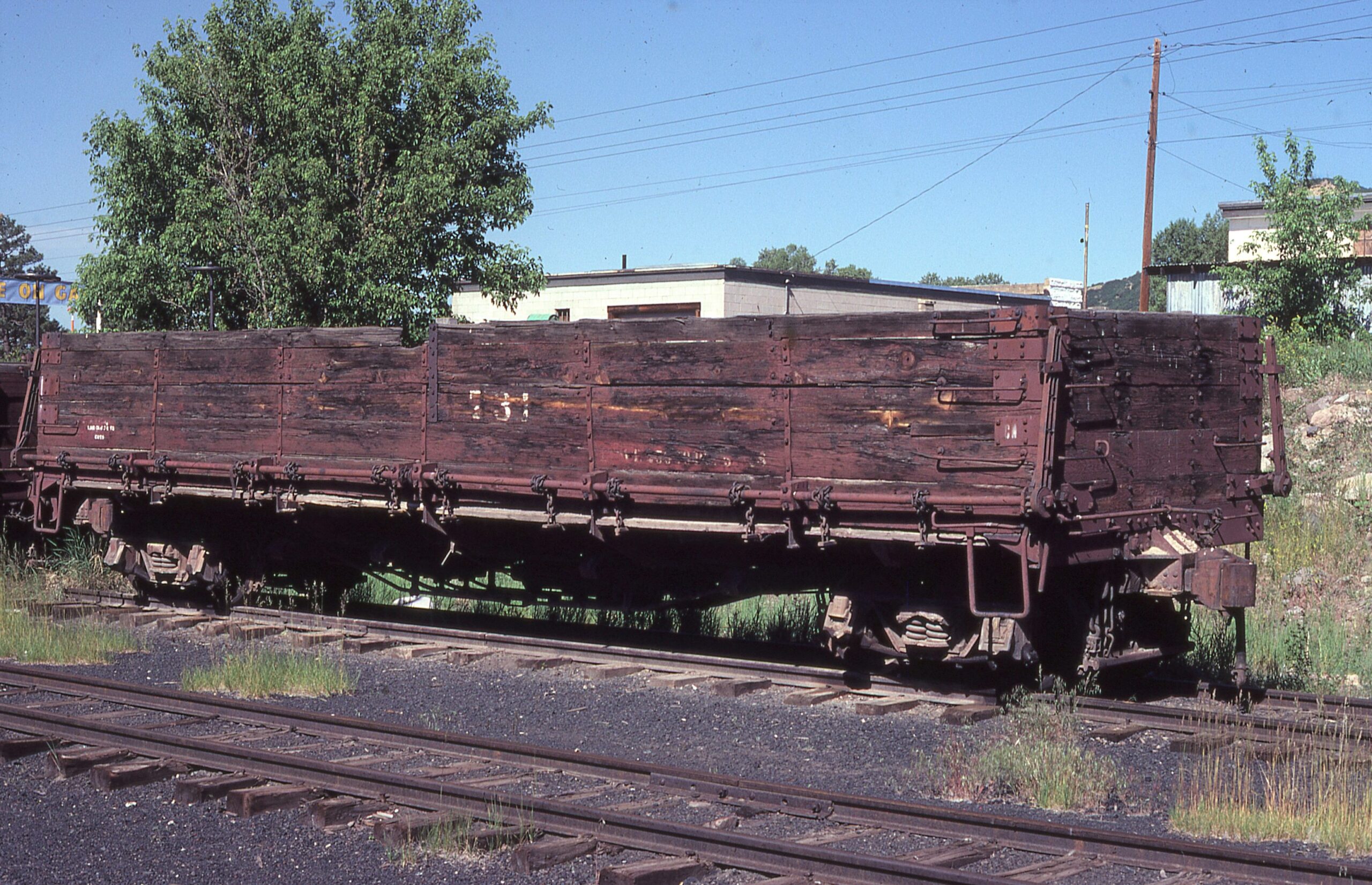 Denver and Rio Grande Western Railroad | Chama, New Mexico | Narrow gauge wooden gondola car #731 | June 26, 1979 | Dick Flock photograph