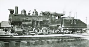 Gulf Mobile and Ohio | East Saint Louis, Illinois | 0-6-0 #25 steam locomotive | February 10, 1945 | Robert P. Morris photo | Elmer Kremkow Collection