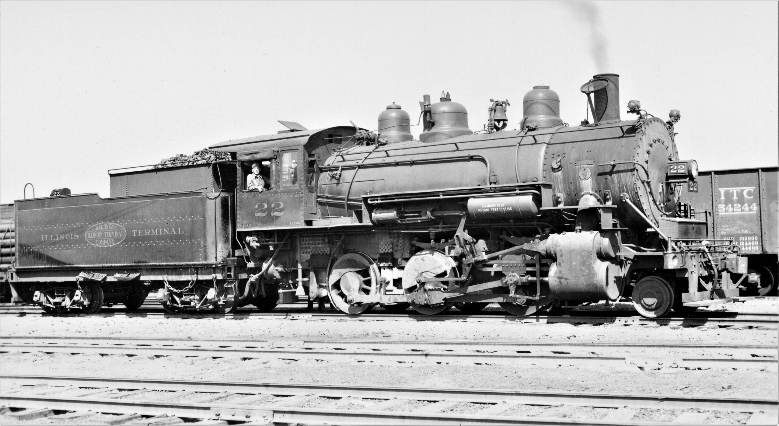 Illinois Terminal | Madison, Illinois | 2-6-0 “Mogul ” 2-6-0 steam locomotive #22 | May 1, 1939 | Robert P. Morris Photograph