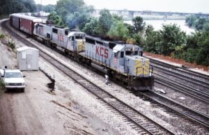 Kansas City Southern Lines | Kansas City, Kansas | Argentine Yard | EMD SD40-2 #686, SD40x #701, SD45-3 #4508 | July 25, 1998 | Dick Flock photograph