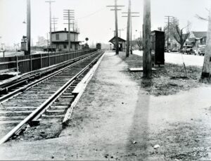 Pennsylvania Reading Seashore Lines | PRSL | Newfield, New Jersey | Train station at Catara Avenue | December 21, 1935 | R.L. Long collection