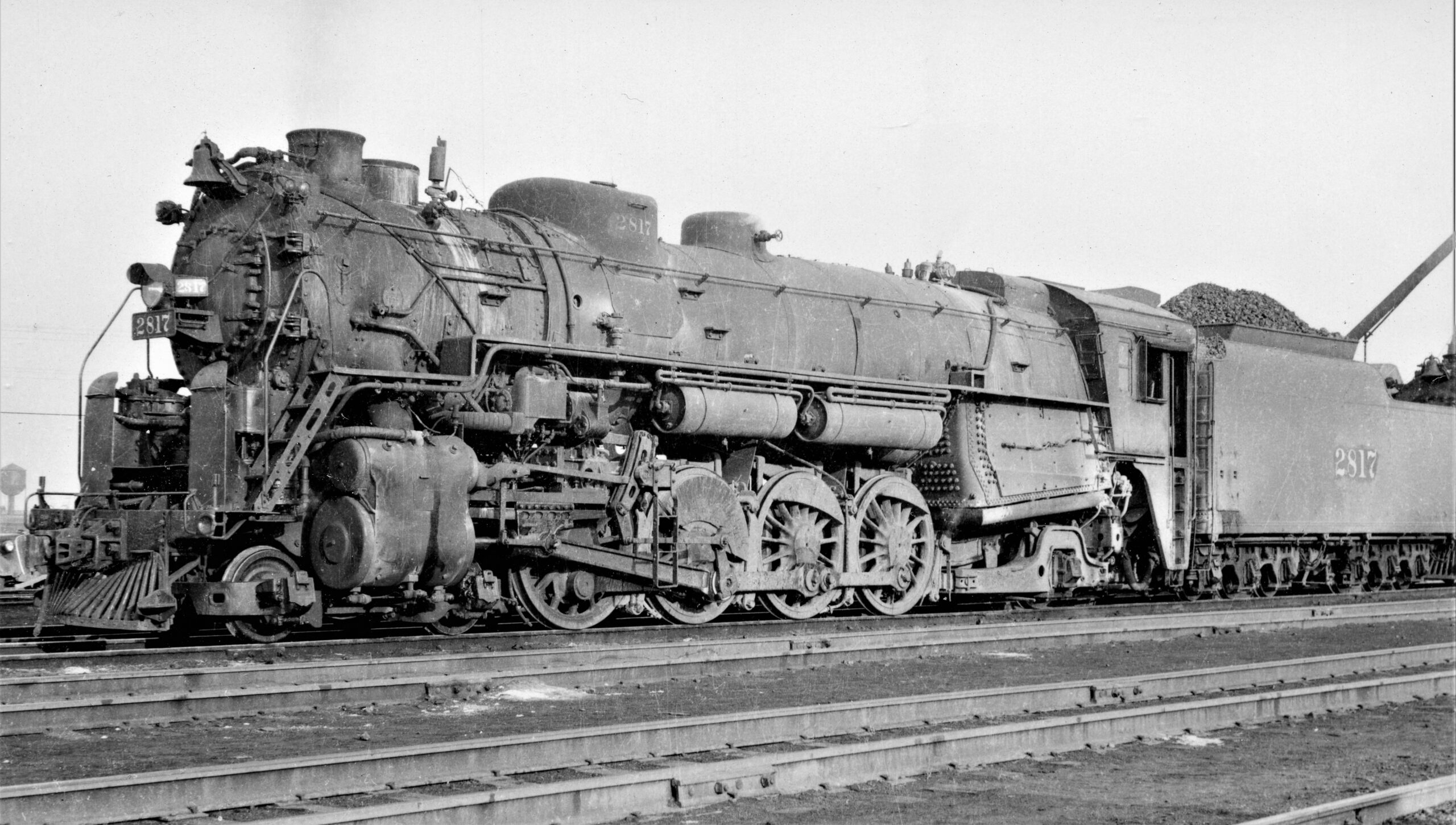 Wabash Railroad | Brooklyn, Illinois | Class M-1 4-8-2 #2817 steam locomotive | built by Baldwin | 1930 | Max Miller photograph | Elmer Kremkow Collection
