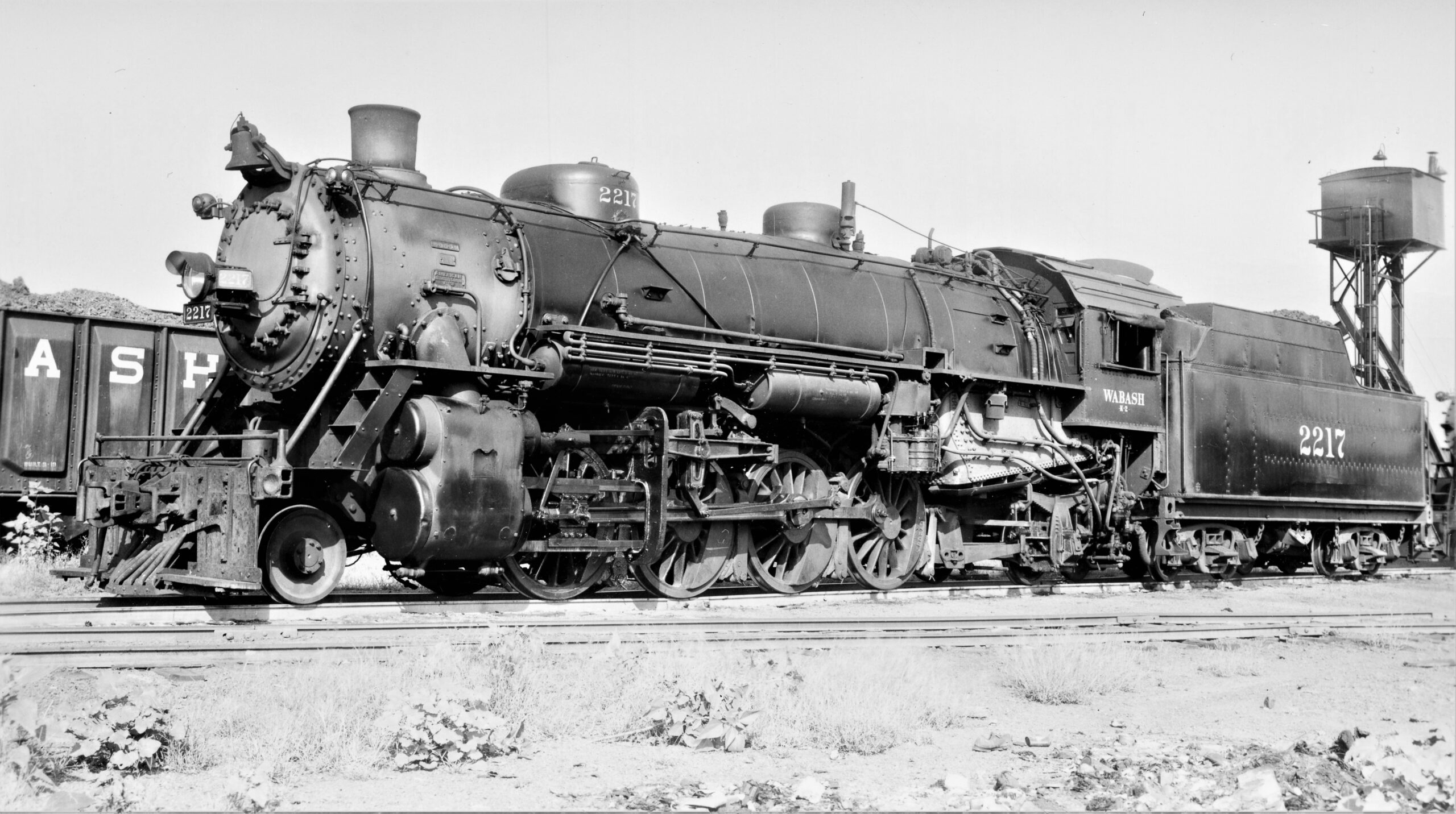 Wabash Railroad | Saint Louis, Missouri | K-2 class 2-8-2 #2217 steam locomotive | February 12, 1948 | Robert Morris photograph | Elmer Kremkow Collection