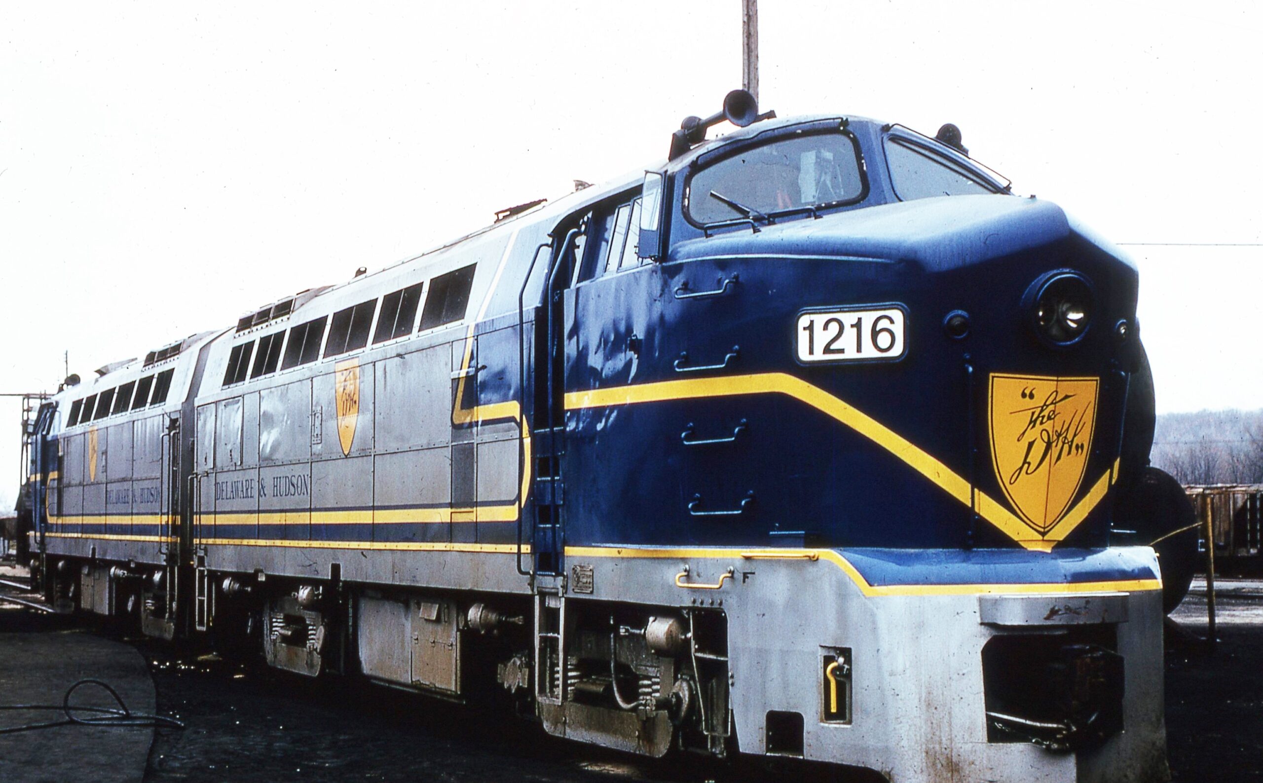 Delaware and Hudson Railway | Mechanicville, New York| Class Baldwin RF16 #1216 and #1205 | April 25, 1975 | Gerald Landau photograph