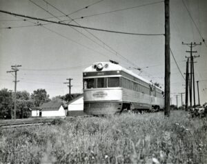 Illinois Terminal | Benld, Illinois | Streamliner #302 | 1953 NRHS Convention | September 6, 1953 | Ara Mesrobian Photograph | NRHS Collection