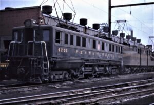 Pennsylvania Railroad | Enola, Pennsylvania | Class P5a 4-6-4 #4701 electric motor | July 24, 1955 | John Dziobko, Jr. photograph