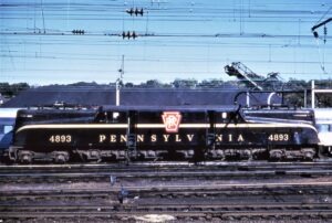Pennsylvania Railroad | Harrisburg, Pennsylvania | Class GG1 P5a 4-6+6-4 #4893 electric motor | September 20, 1964 | John Dziobko, Jr. photograph