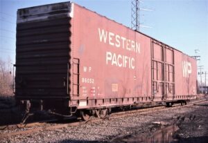 Western Pacific Railway | Birmingham, Michigan | Hi-cube box car #86052 | November 1987 | Emery Gulash photograph