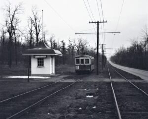 Altoona and Logan Valley Electric Railway | Altoona, Pennsylvania | Car 51 | Nazareth Station | 1952 | Fielding Lew Bowman photograph
