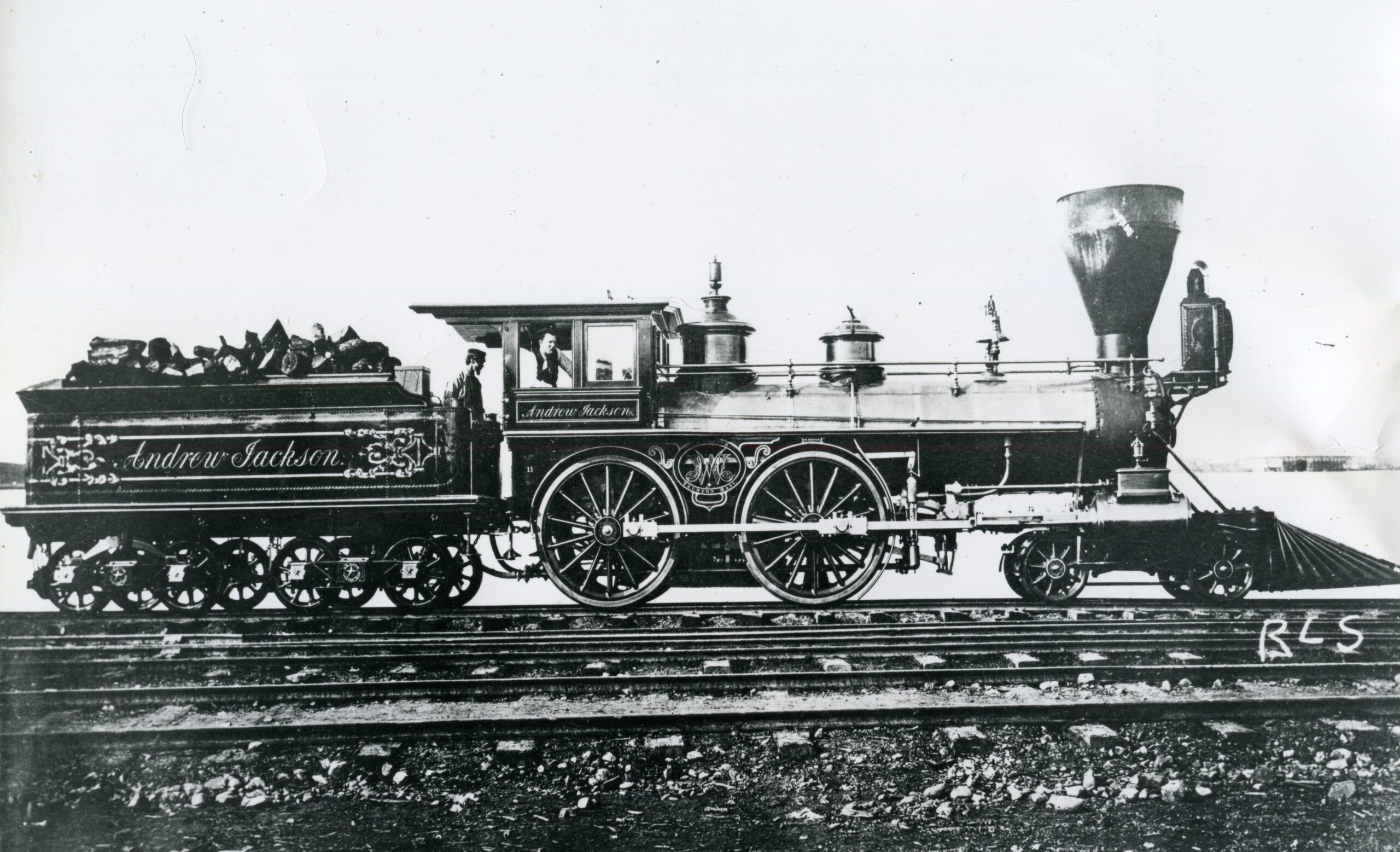 Central Pacific Railroad | Vallejo, California | Class 4-4-0 Andrew Jackson steam locomotive | 1870 | NRHS photograph archives