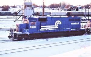 Conrail | Syracuse, New York | EMD Class SD38 #6947 | February 11, 1979 | Elmer Kremkow photograph