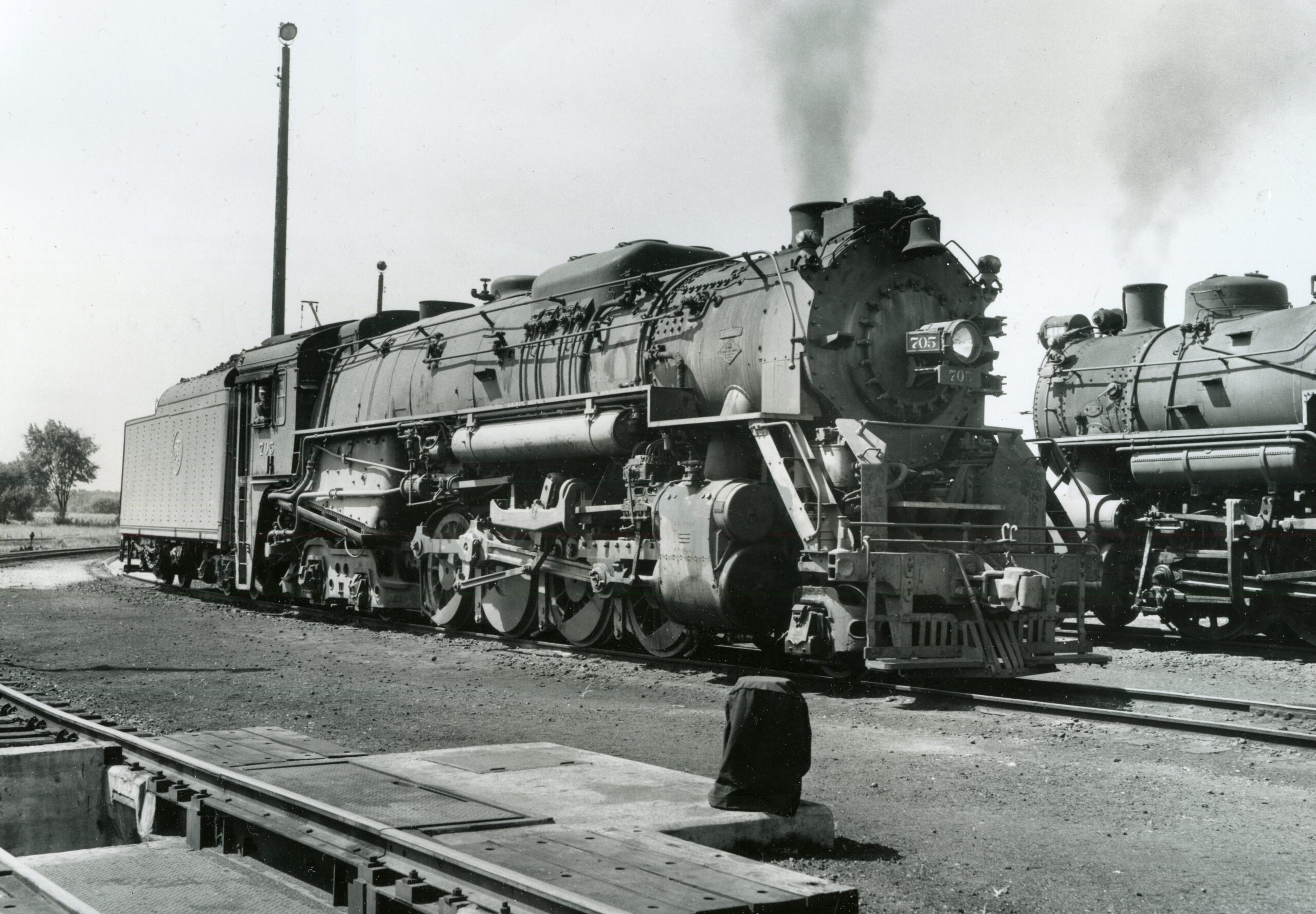 Detroit Toledo and Ironton Railroad | Springfield, Ohio | Class 2-8-4 #705 “Berkshire” steam locomotive | July 28, 1952 | R.L. Long photograph