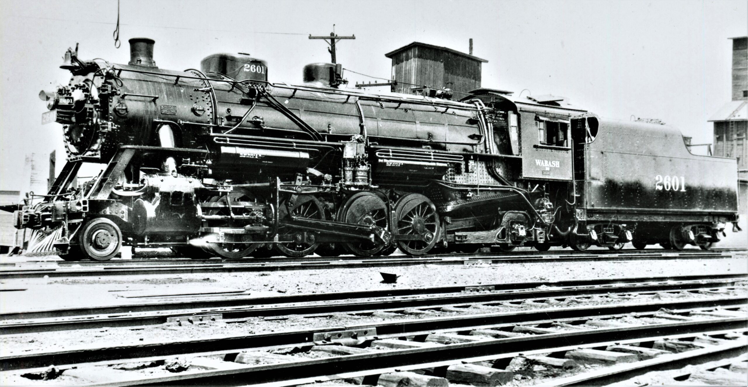 Wabash Railroad | Decatur, Illinois | Class K-5 2-8-2 #2601 steam locomotive | 3 cylinders | Alco-Schenactady | June 1926 | Harold Vollrath photograph | Elmer Kremkow collection
