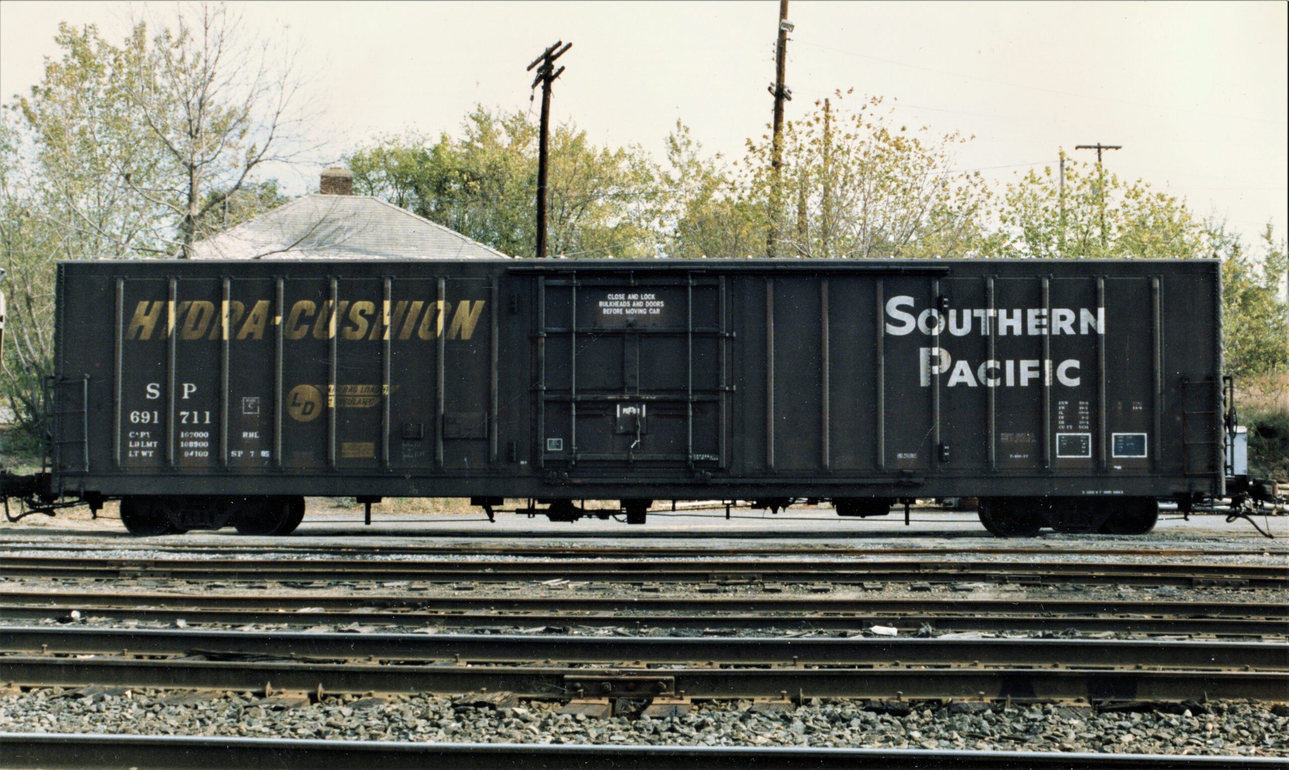Southern Pacific Lines | Manchester, New Hampshire | 60 foot box car #691711 | October 1990 | Dan Marrone photograph
