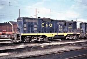Chesapeake and Ohio Railway | Michigan City, Indiana | EMD GP9 #5817 diesel-electric locomotive | March, 1978 | Elmer Kremkow photograph