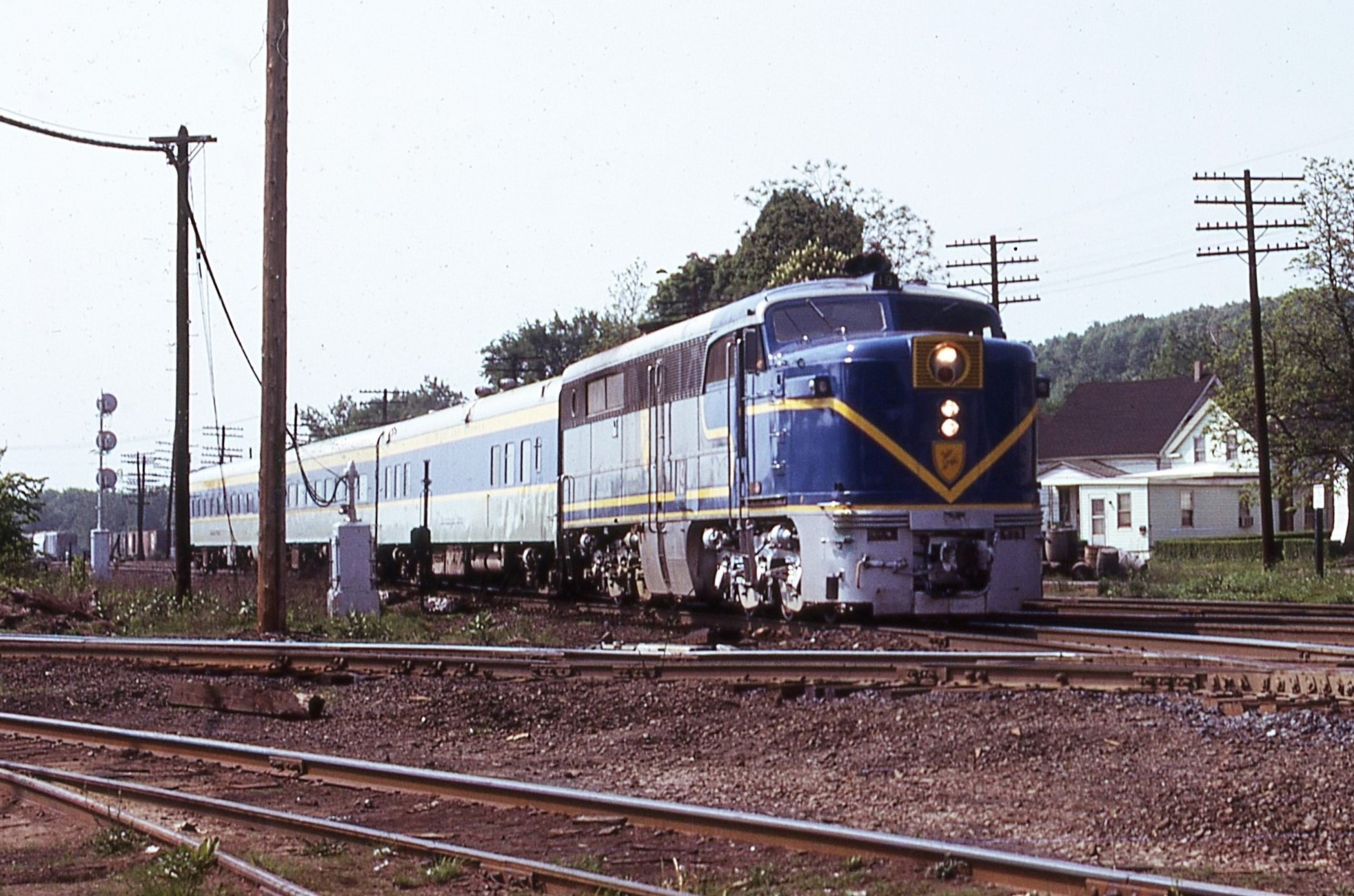 Delaware and Hudson Railway | Mechanicville, New York| Class Alco PA-4 #19 diesel-electric locomotive | Laurentian | May 1975 | Gerald Landau photograph