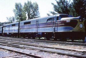 Erie Lackawanna | Middletown, New York | Alco PA-1’s 855 & 850 diesel-electric locomotives | 1964 NRHS Convention Special Train | September 1, 1964 | Gerald Landau photograph