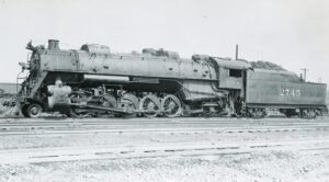 Illinios Central | East Saint Louis, Illinios | Class 2-10-2 #2745 steam locomotive | September 1937 | Robert P. Morris photograph | Elmer Kremkow collection