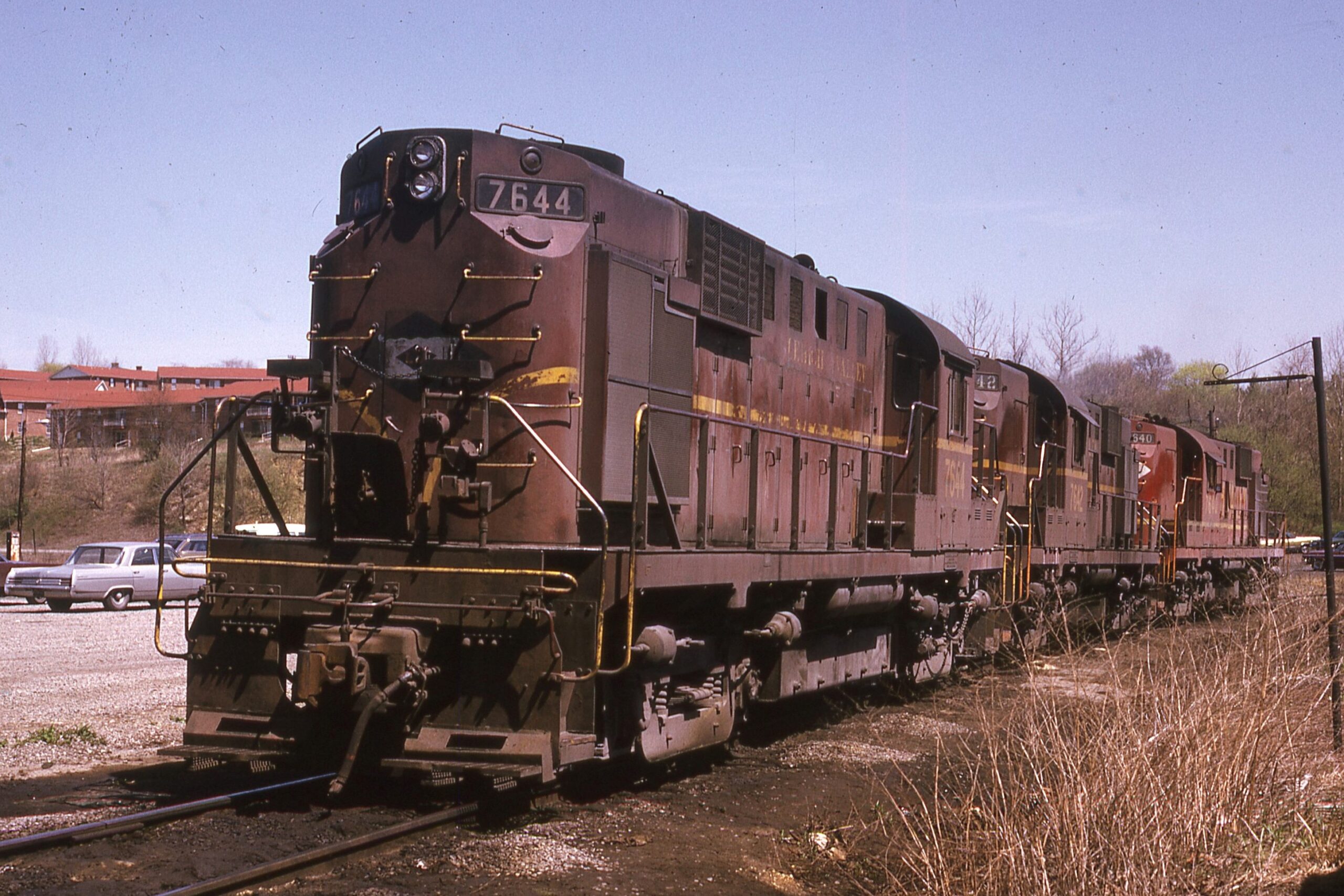 Lehigh Valley | Bethlehem, Pennsylvania | Alcos RS11’s #7644 7642 7640 diesel-electric locomotives | 1970 | Elmer Kremkow Photograph / Collection