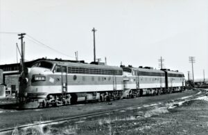 Milwaukee Road | Savana, Illinois | EMD Diesel-electric locomotive F7a #49A + 2 | February 29, 1964 | Max Brunot photograph | Elmer Kremkow collection